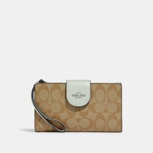 NWT Coach Outlet Tech Wallet In Colorblock Signature Canvas